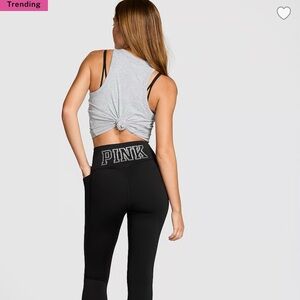 PINK Victoria's Secret Black Leggings Bling on back! BRAND NEW medium